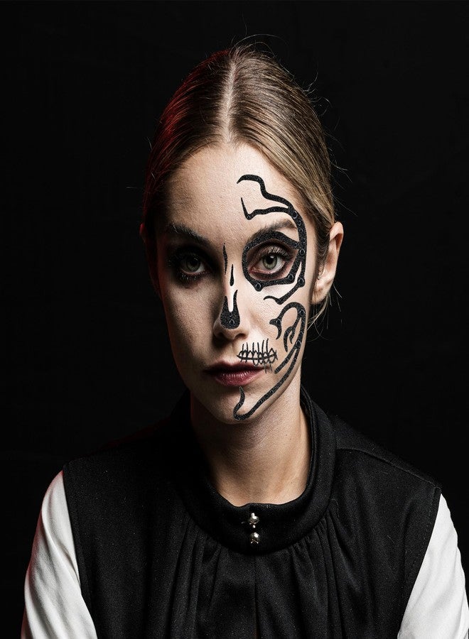 Parma77 Skeleton Accessories Skull Face Stick On Skeleton Face Stickers Gems Halloween Face Jewels Makeup for Women - Image 5